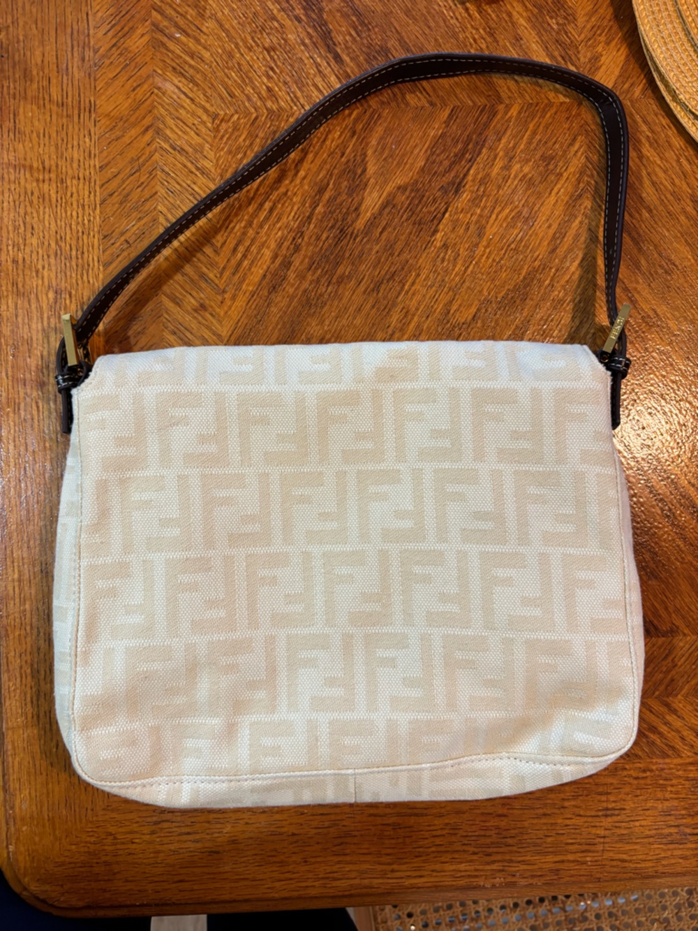 Fendi Cream Canvas Zucca Mamma Baguette Shoulder Bag - Picture 8 of 9